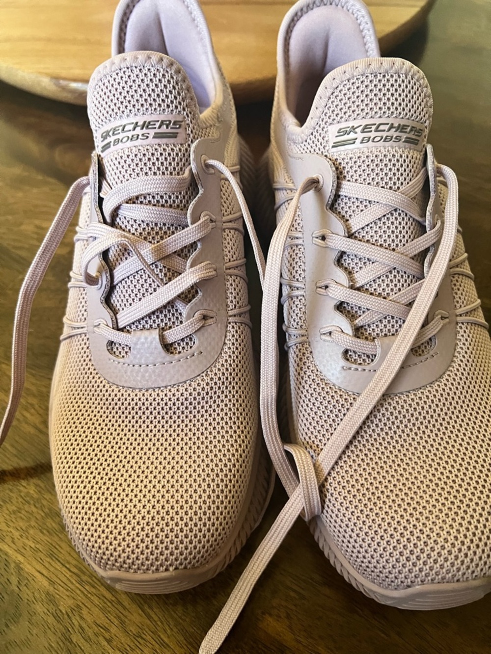 Skechers BOBS Knit Lace-Up Sneakers - Light Blush